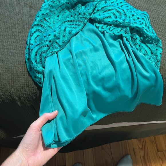 Everly Teal Lace Dress - Picture 5 of 6